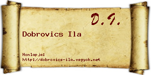 Dobrovics Ila névjegykártya